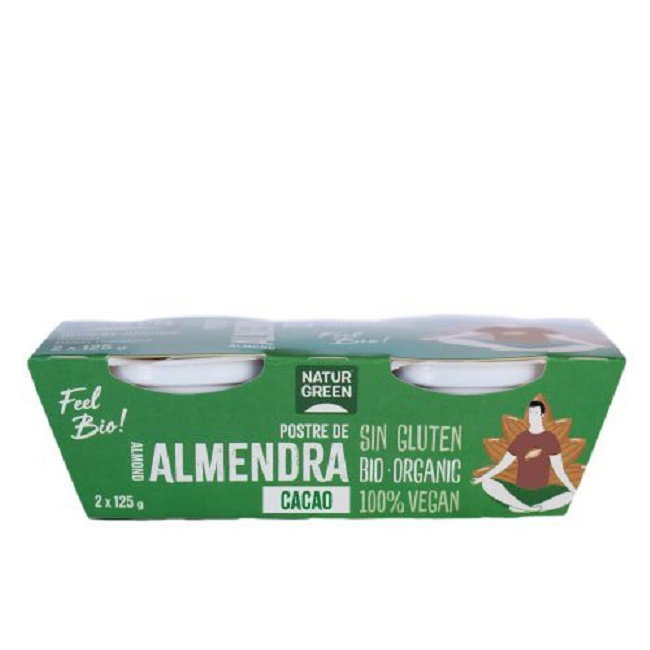 NATURGREEN Postre de Almendra y Cacao Bio (2x125 g) NATURGREEN Postre de Almendra y Cacao Bio (2x125 g)