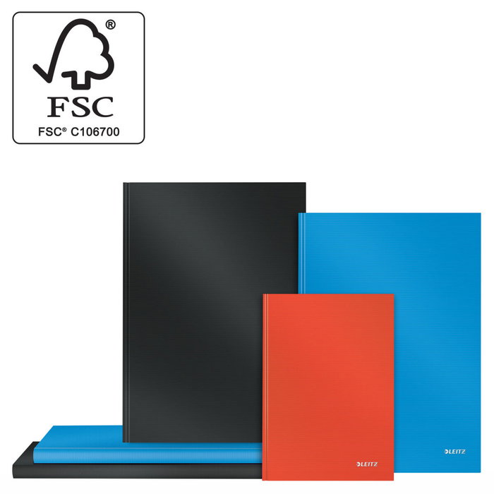 Leitz Cuaderno encolado Solid tapa dura DIN A4 80 hojas cuadro 5 mm negro Leitz Cuaderno encolado Solid tapa dura DIN A4 80 hojas cuadro 5 mm negro