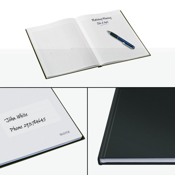 Leitz Cuaderno encolado Solid tapa dura DIN A4 80 hojas cuadro 5 mm negro Leitz Cuaderno encolado Solid tapa dura DIN A4 80 hojas cuadro 5 mm negro