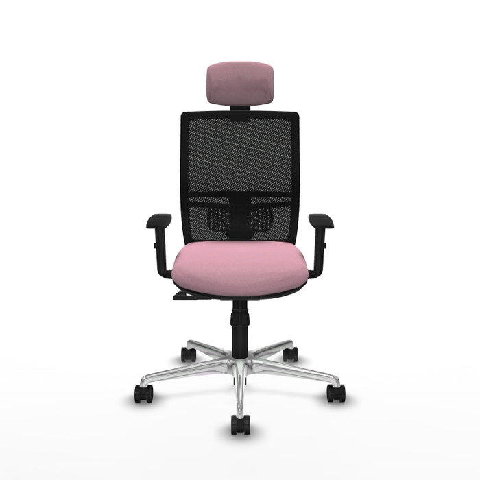 PIQUERAS Y CRESPO Silla de oficina Yunquera Rosa con mecanismo Sincro