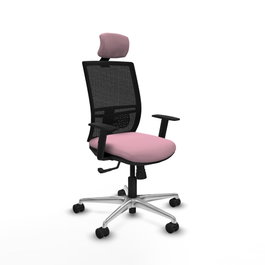 PIQUERAS Y CRESPO Silla de oficina Yunquera Rosa con mecanismo Sincro