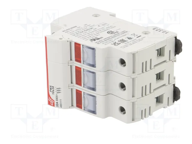 DF ELECTRIC Portafusibles PMX de 3 polos, 32A, 10x38mm