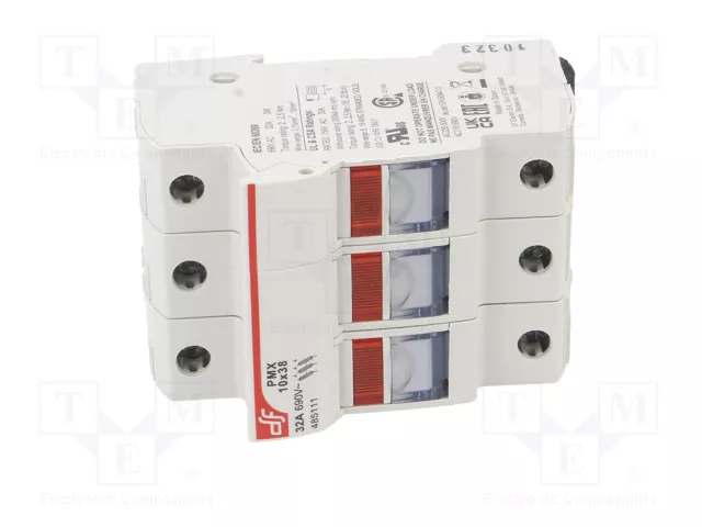 DF ELECTRIC Portafusibles PMX de 3 polos, 32A, 10x38mm