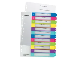 Leitz WOW Separador Numérico 1-12 Extra Ancho A4 Maxi Polipropileno Plástico