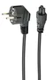Gembird PC-186-ML12-1M Cable de Alimentación 1m Schuko CEE7/7 a C5 Acoplador Negro - Certificado VDE, CE, RoHS