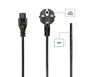 Gembird PC-186-ML12-1M Cable de Alimentación 1m Schuko CEE7/7 a C5 Acoplador Negro - Certificado VDE, CE, RoHS