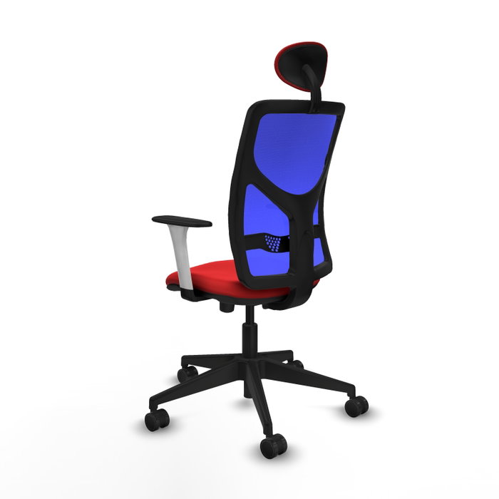 PIQUERAS Y CRESPO Silla de oficina Motilla con mecanismo Sincro/Traslack, Rojo y Azul