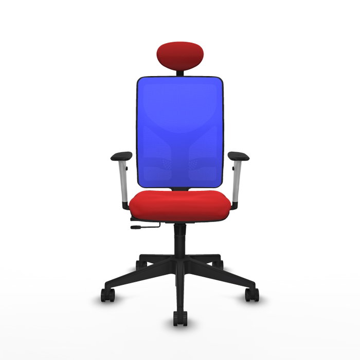 PIQUERAS Y CRESPO Silla de oficina Motilla con mecanismo Sincro/Traslack, Rojo y Azul