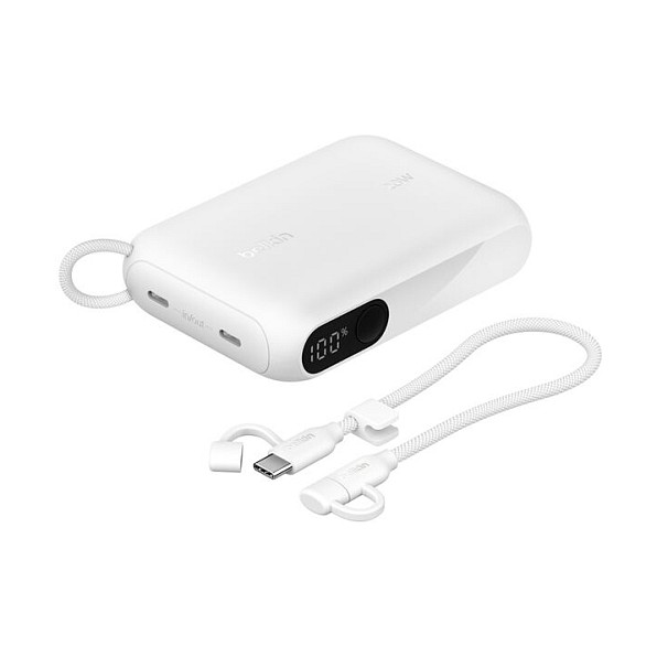 Belkin Powerbank Boost Charge Display 20W 10.000mAh USB-C Blanco BPB027hqWH