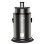 Techly Mini Cargador Coche USB-A y USB-C Carga Rápida QC3.0 38W Negro Metal - Cargador Encendedor