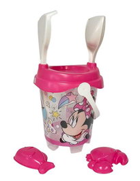 Unice Cubo Playa Castillo Minnie Transparente con Cedazo, Pala, Rastrillo y Moldes