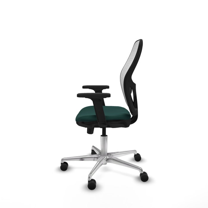 PIQUERAS Y CRESPO Silla de oficina Jorquera con mecanismo Sincro/Traslack, Verde botella y Blanco
