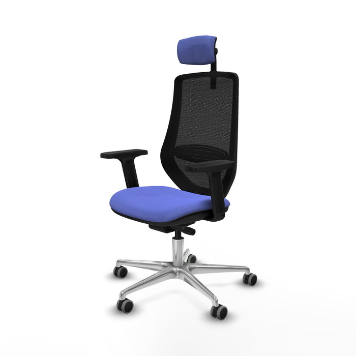 PIQUERAS Y CRESPO Silla de oficina Mardos con mecanismo Sincro/Traslack Azul claro y Negro