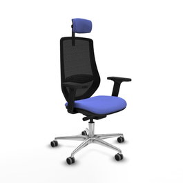 PIQUERAS Y CRESPO Silla de oficina Mardos con mecanismo Sincro/Traslack Azul claro y Negro