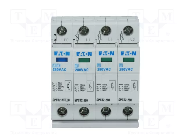 Eaton SPCT2-280-3+NPE 167620 Protector contra sobretensiones enchufable 280VA