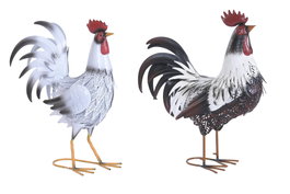 DKD Home Decor Figura de Metal Gallo Surtido de 2 Unidades
