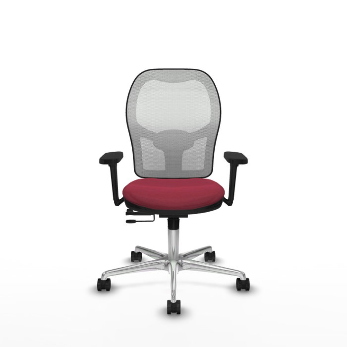 PIQUERAS Y CRESPO Silla de oficina Jorquera con mecanismo Sincro/Traslack Granate y Blanco PIQUERAS Y CRESPO Silla de oficina Jorquera con mecanismo Sincro/Traslack Granate y Blanco