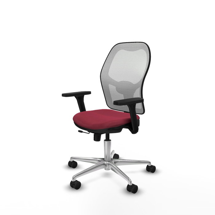 PIQUERAS Y CRESPO Silla de oficina Jorquera con mecanismo Sincro/Traslack Granate y Blanco PIQUERAS Y CRESPO Silla de oficina Jorquera con mecanismo Sincro/Traslack Granate y Blanco