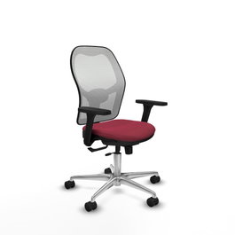 PIQUERAS Y CRESPO Silla de oficina Jorquera con mecanismo Sincro/Traslack Granate y Blanco