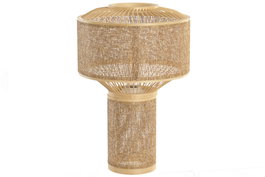 DKD Home Decor Lampara Sobremesa Urban Marron Bambu 26x40x26 cm