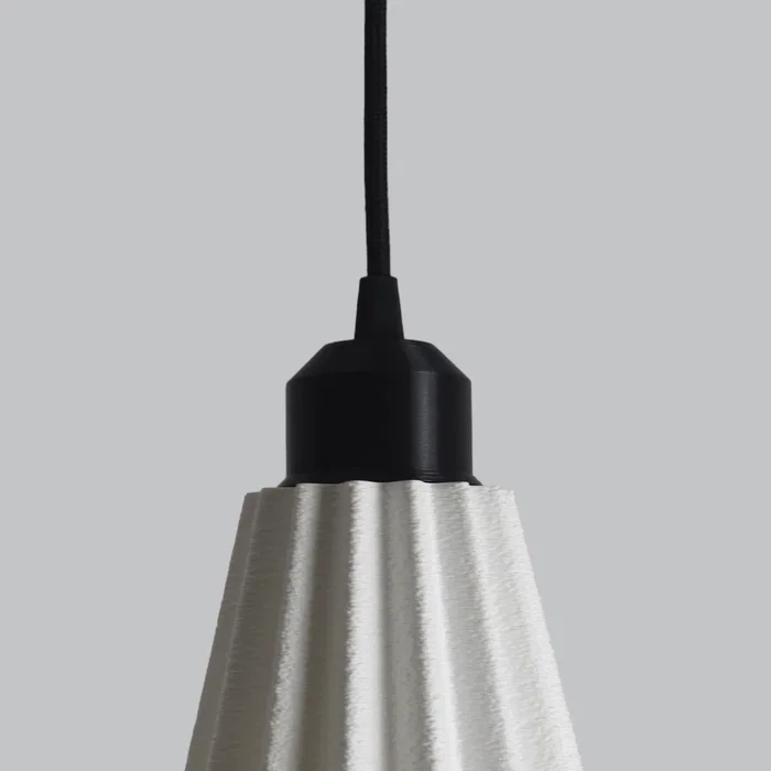 Lindor Lámpara Colgante Blanco/Florón Negro/Cable Negro, Diseño Moderno y Ecológico, Compatible con LED E27
