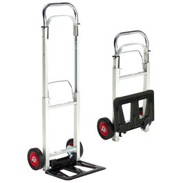 LAMS Carretilla de mano plegable de aluminio HT1105B con rueda maciza