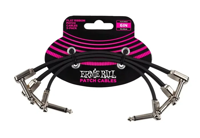 Ernieball Cable Patch Flat Ribbon 6″ Negro - Pack 3
