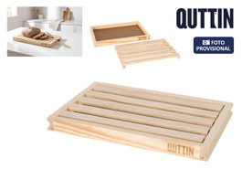 QUTTIN Bandeja Cortapan de Madera 33,5x22x3cm