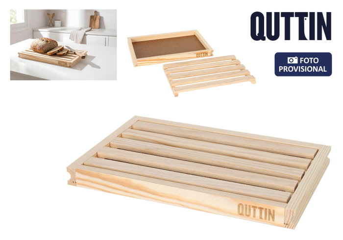 QUTTIN Bandeja Cortapan de Madera 33,5x22x3cm QUTTIN Bandeja Cortapan de Madera 33,5x22x3cm