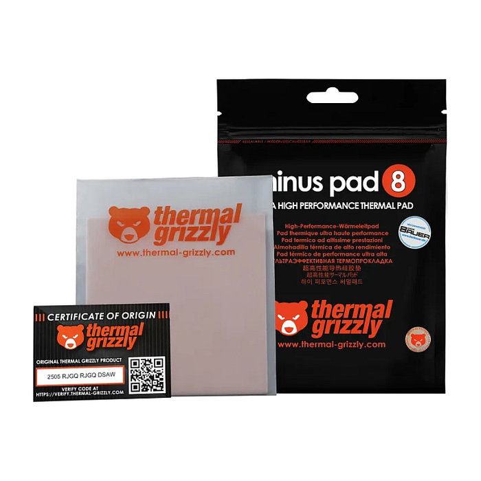 Thermal Grizzly Minus Pad 8, 100 x 100 x 0,5 mm (rosa, 2 unidades) Ax