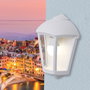Fumagalli Farol de Pared Fabio Blanco con Cristal Transparente, E27, IP55, 215x120x290 mm, no incluye bombilla