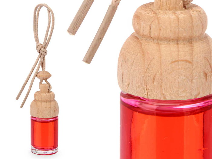 Acorde Ambientador de Coche Fragancia Frutos Rojos 8 ml - Vidrio, Madera, Color Rojo - Dimensiones 2.5 x 6 x 2.5 cm (Set de 24)