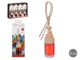 Acorde Ambientador de Coche Fragancia Frutos Rojos 8 ml - Vidrio, Madera, Color Rojo - Dimensiones 2.5 x 6 x 2.5 cm (Set de 24)
