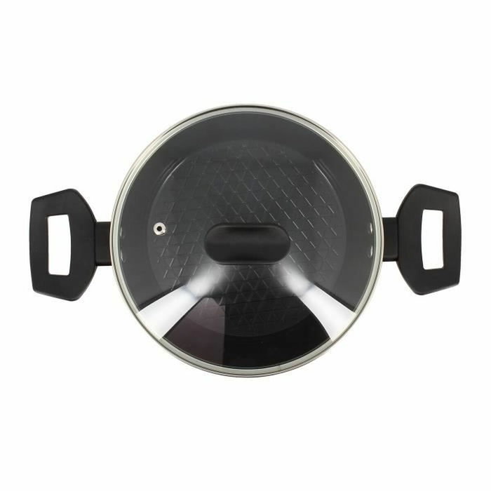 Menastyl Horno holandés de aluminio forjado, 20 cm, Negro