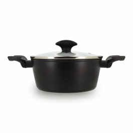 Menastyl Horno holandés de aluminio forjado, 20 cm, Negro