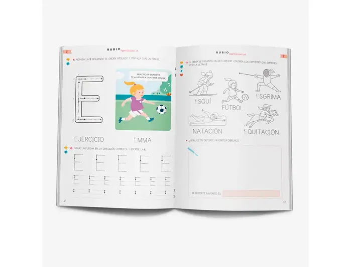 RUBIO Set de 5 Cuadernos A4 Mayúsculas 2A (+4 años)