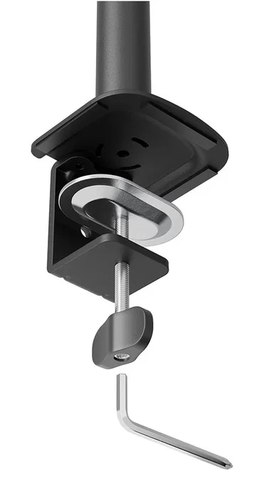 Neomounts DS60-600BL3 Soporte para 3 Monitores de hasta 27" con Brazo de Escritorio, Ajuste de Inclinación, Rotación y Giro Completo, Quick-Fix, VESA 75/100, Negro