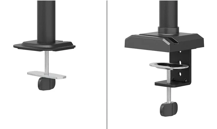 Neomounts DS60-600BL3 Soporte para 3 Monitores de hasta 27" con Brazo de Escritorio, Ajuste de Inclinación, Rotación y Giro Completo, Quick-Fix, VESA 75/100, Negro