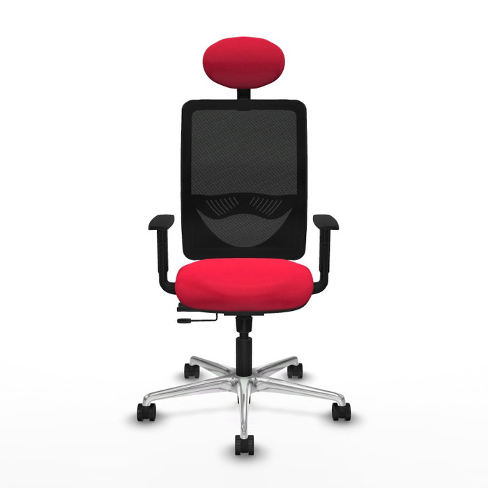 PIQUERAS Y CRESPO Silla de oficina Zulema con mecanismo Sincro/Traslack, Rojo y Negro