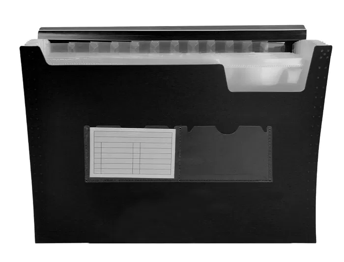 Liderpapel Carpeta Clasificador Fuelle Polipropileno Negro Opaco DIN A4 13 Departamentos