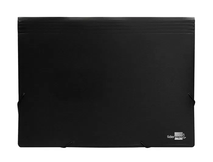Liderpapel Carpeta Clasificador Fuelle Polipropileno Negro Opaco DIN A4 13 Departamentos