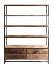 DKD Home Decor Estantería de Acacia y Metal Marrón 145x35x188