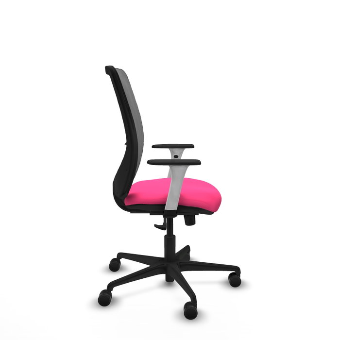 PIQUERAS Y CRESPO Silla de oficina Zulema con mecanismo Sincro, Rosa y Gris