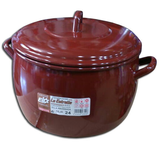 LA ESTRELLA Olla Abombada 32 cm Porcelana Esmaltada Teja