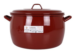 La Estrella Olla Abombada con Tapa 32cm - 16L Teja