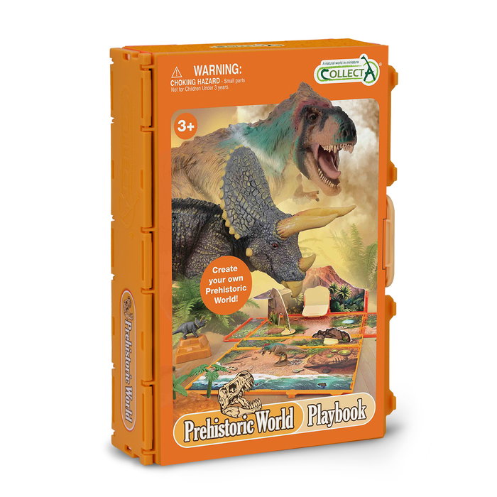Collecta Libro-Juego Mundo Prehistórico A1216 Set Interactivo Maletín Figuras Accesorios Juego Educativo Niños +3 Años