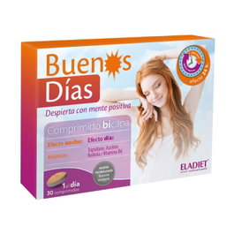 Eladiet Buenos Días 30 comprimidos Complemento Alimenticio con Triptófano, Rodiola, Azafrán y Melatonina