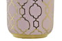 DKD Home Decor Jarrón de Porcelana Cromado Rosa y Dorado Zeman