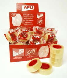 APLI PAPER Pack de 35 rollos de cinta adhesiva transparente 33m x 19mm