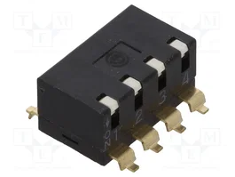 Aratas A6SR-4101 DIP-SWITCH de 4 secciones, SMT, ON-OFF